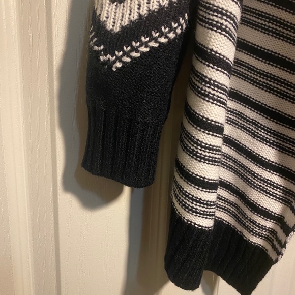 FDJ open front cozy cardigan poncho black white - Picture 10 of 11